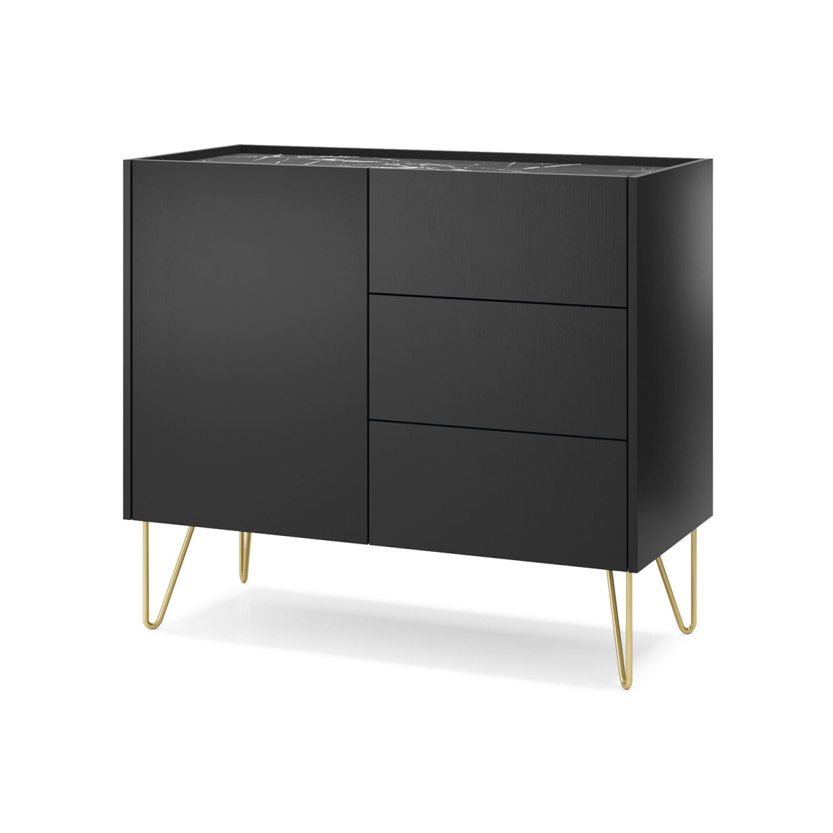 

Komoda KSZ97 černý grafit / černý royal mramor Harmony