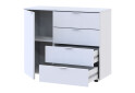 Komoda s dvířky a 4 zásuvkami GC1 100 cm Gelar Bílá - Fotografie 3 Fotografie 3 - Komoda s dvířky a 4 zásuvkami GC1 100 cm Gelar Bílá