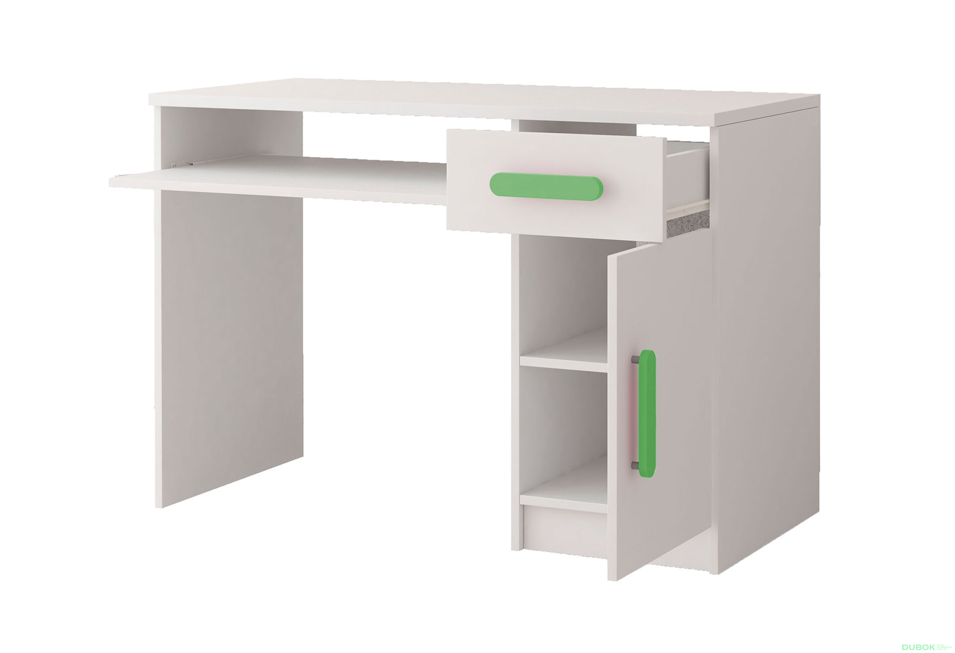 Fotografie 2 - Psací stůl Smyk bílá, úchytky lemon Idczak meble