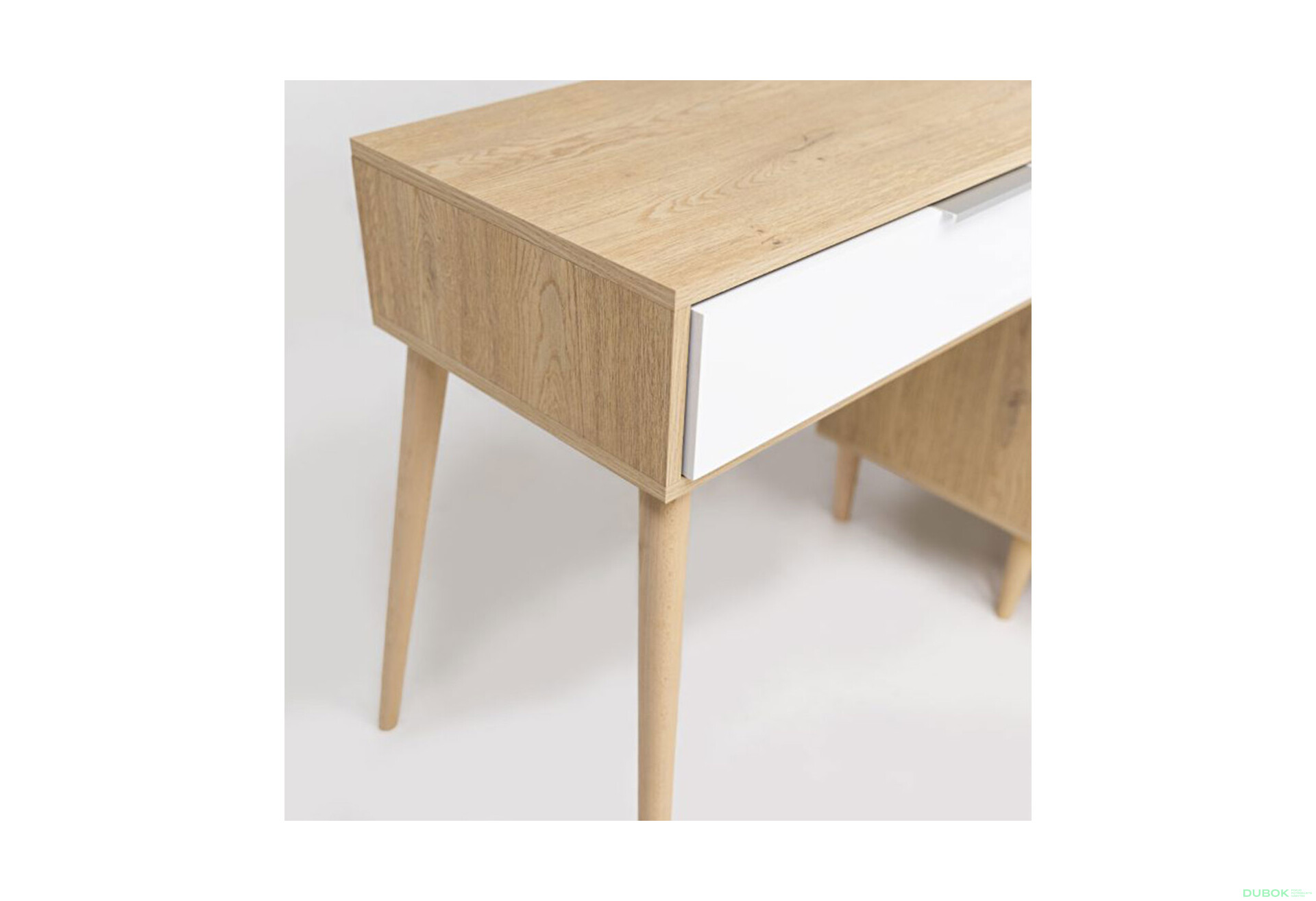 Fotografie 6 - Toaletní stolek 5šx lesklá bílá / dub cremona Olivia