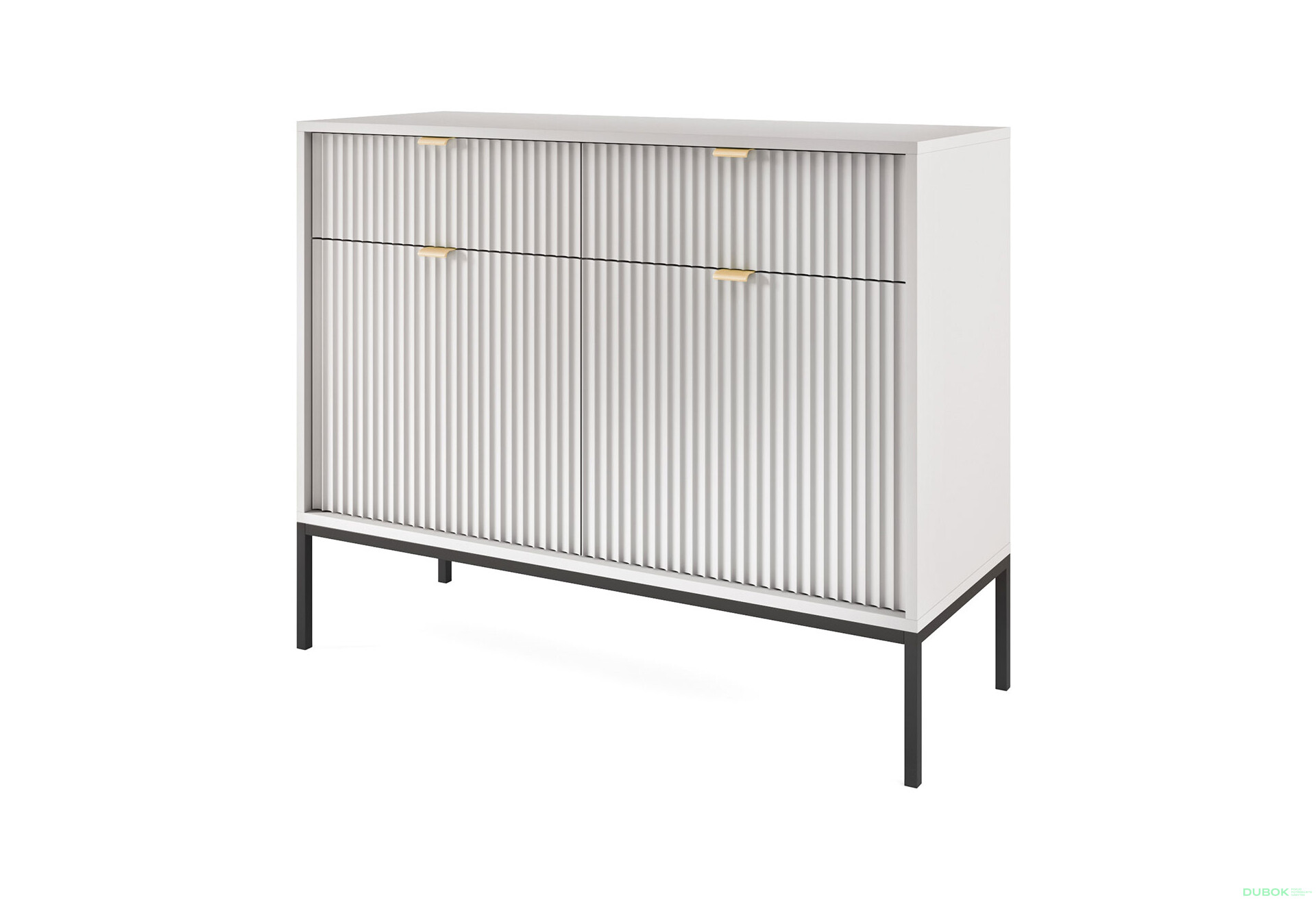 Komoda KSZ104 šedá Nova Černé nohy / zlatý úchytky - Fotografie 1 Fotografie 1 - Komoda KSZ104 šedá Nova Černé nohy / zlatý úchytky