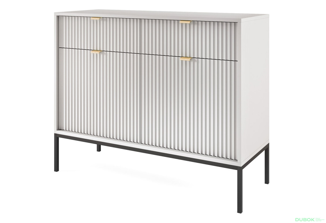 Komoda KSZ104 šedá Nova Černé nohy / zlatý úchytky - Fotografie 1 Fotografie 1 - Komoda KSZ104 šedá Nova Černé nohy / zlatý úchytky