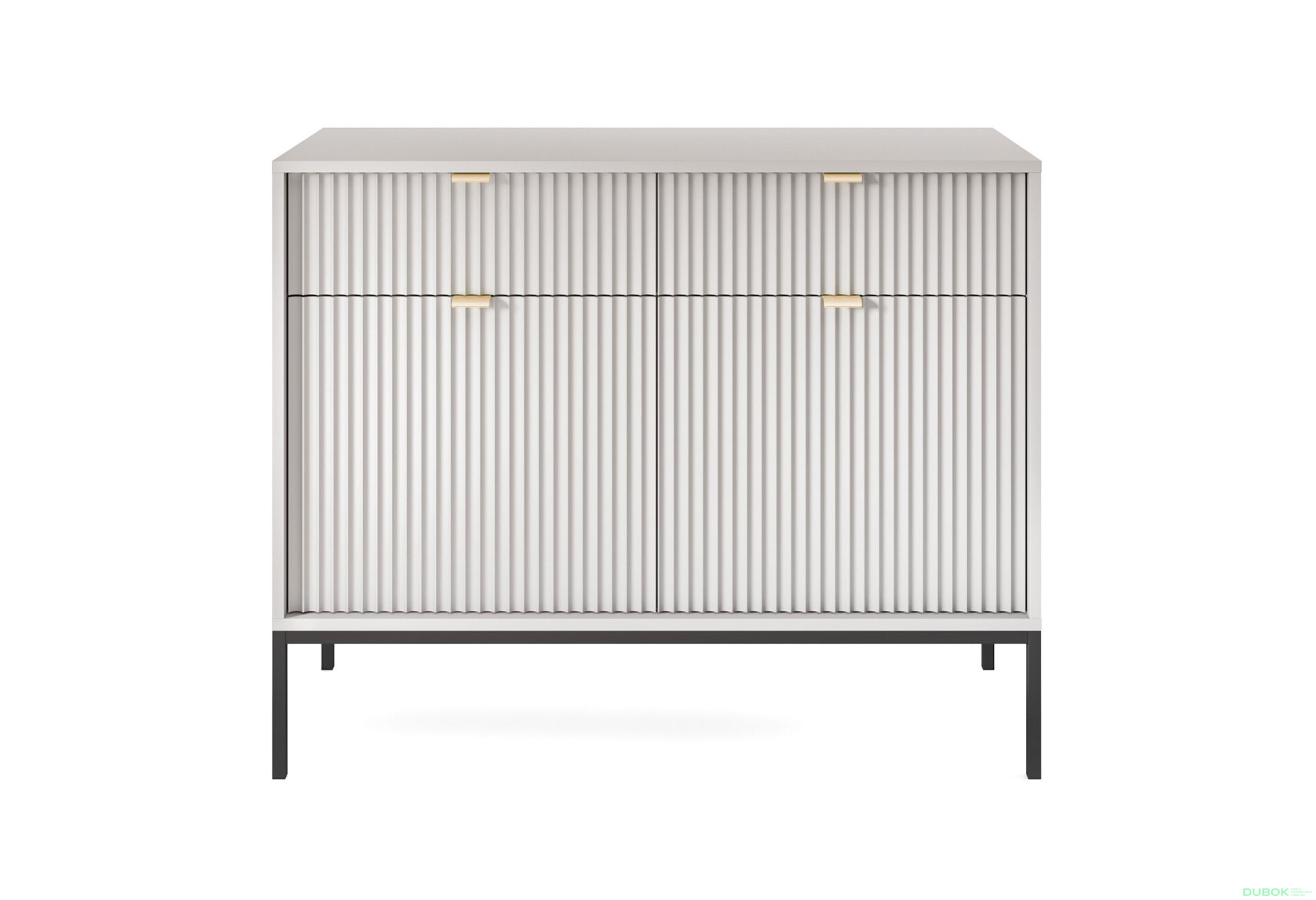 Komoda KSZ104 šedá Nova Černé nohy / zlatý úchytky - Fotografie 2 Fotografie 2 - Komoda KSZ104 šedá Nova Černé nohy / zlatý úchytky