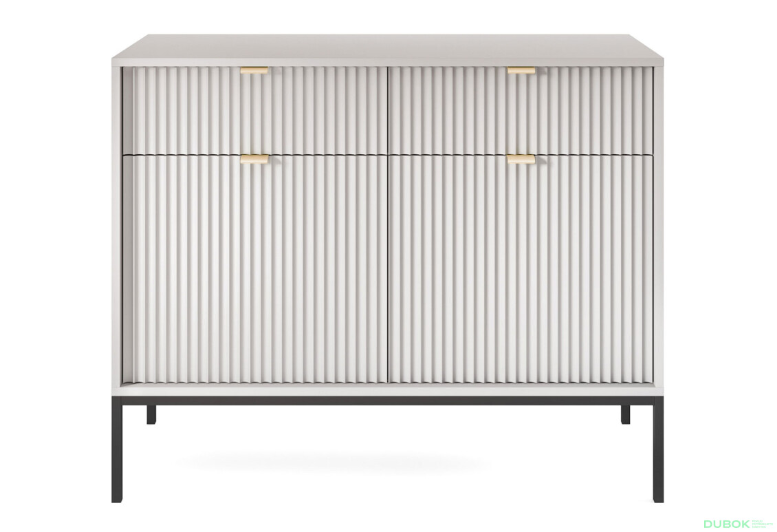 Komoda KSZ104 šedá Nova Černé nohy / zlatý úchytky - Fotografie 2 Fotografie 2 - Komoda KSZ104 šedá Nova Černé nohy / zlatý úchytky