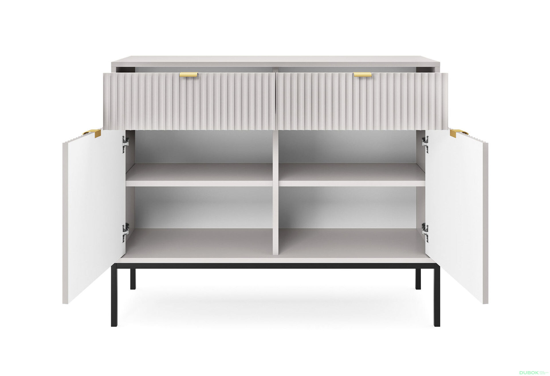 Komoda KSZ104 šedá Nova Černé nohy / zlatý úchytky - Fotografie 3 Fotografie 3 - Komoda KSZ104 šedá Nova Černé nohy / zlatý úchytky