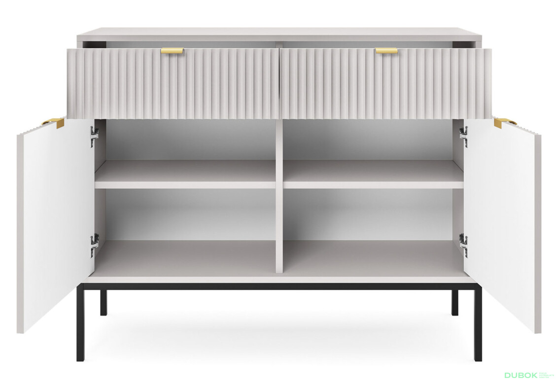 Komoda KSZ104 šedá Nova Černé nohy / zlatý úchytky - Fotografie 3 Fotografie 3 - Komoda KSZ104 šedá Nova Černé nohy / zlatý úchytky