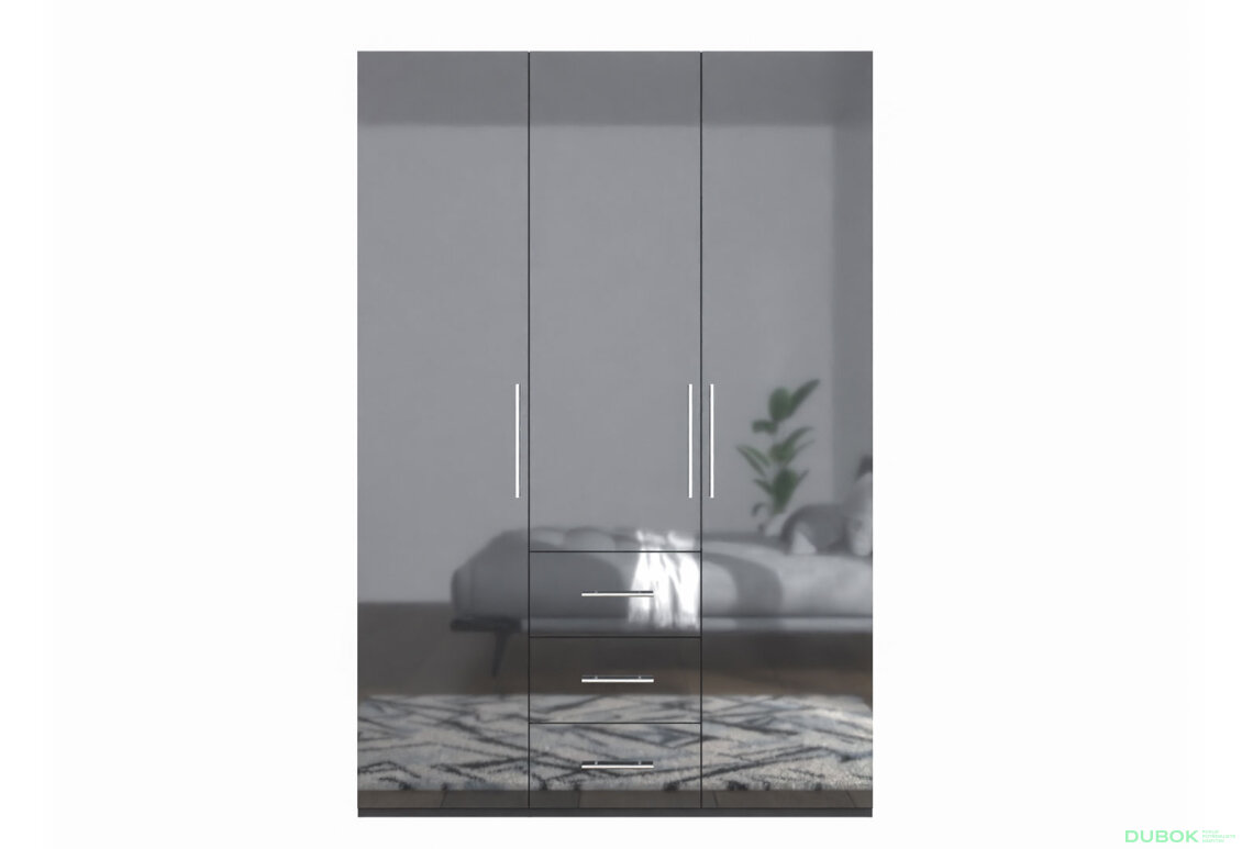 Fotografie 2 - Skříň Magnum 3dv 3šx (Lesklý antracit)