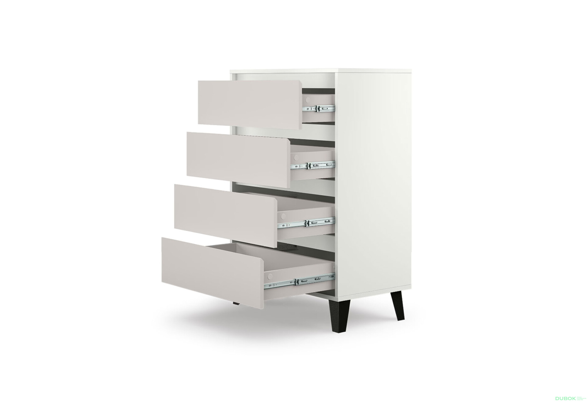 Fotografie 4 - Komoda Borg 4s/70 bílá / kašmír