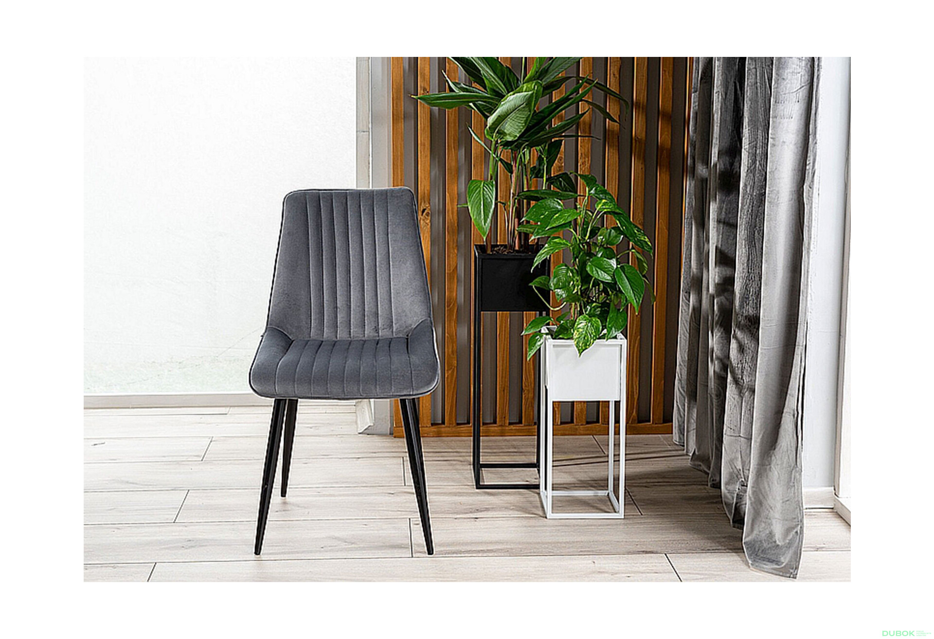 Fotografie 4 - Židle Kim Velvet, šedý Bluvel 14, kov černá matná