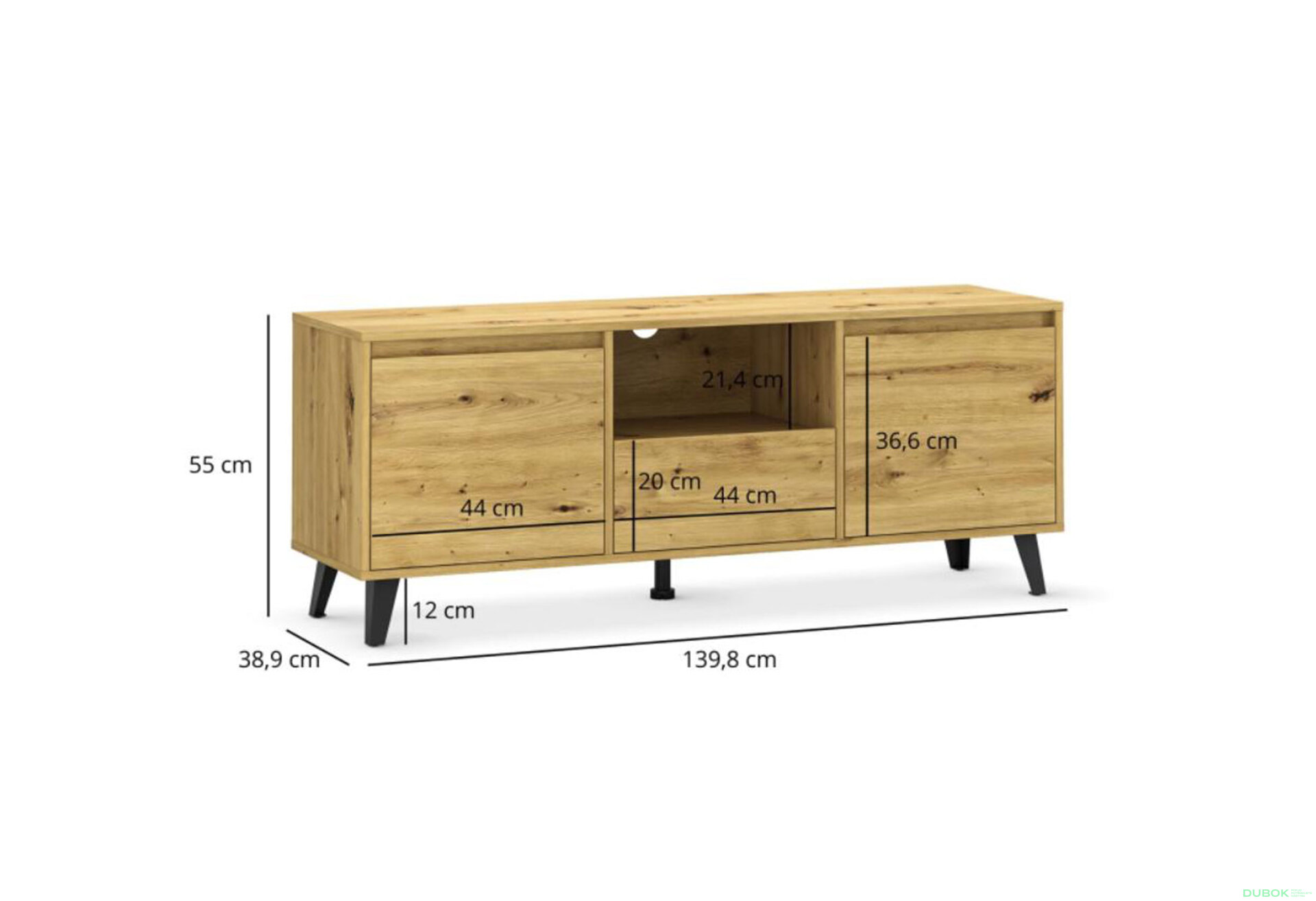 Fotografie 4 - TV stolek 2D1S Borg dub artisan (P)