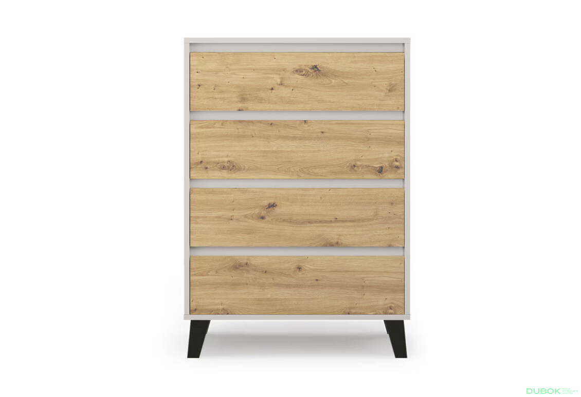 Komoda Borg 4s/70 kašmír / dub artisan