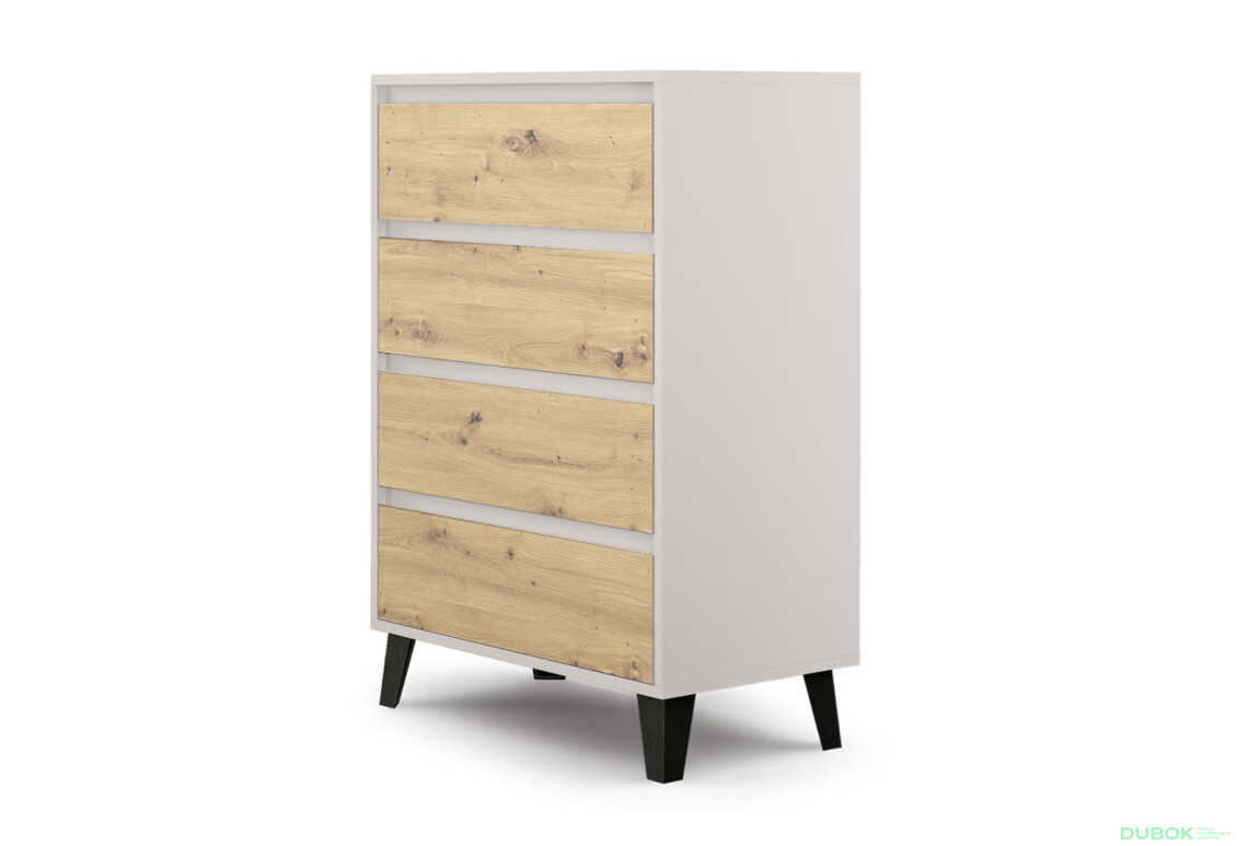 Fotografie 3 - Komoda Borg 4s/70 kašmír / dub artisan