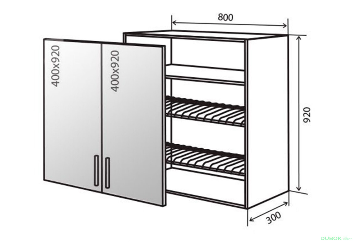V49 Skříňka 2D 80 Sušička Vitrína BL Flet Lux