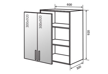 V46 Skříňka 2D 60 Vitrína BL Flet Lux