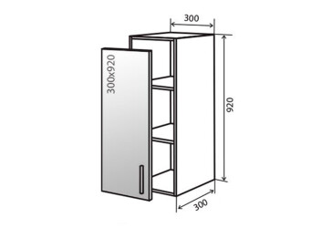 V42 Skříňka 1D 30 Vitrina BL Flet Lux