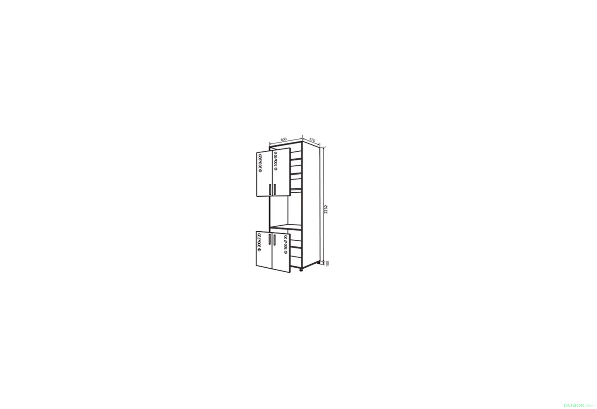Fotografie 1 - N20 Skříň (horní f30x92-2ks, dolní f30x72-2ks) Flet Lux