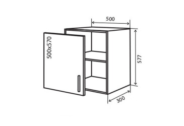 V52 Skříňka 1D 50 Flet Lux