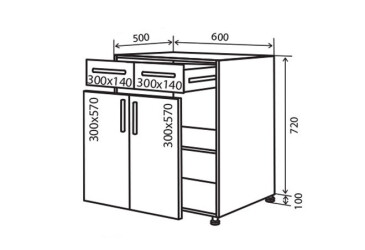 N26 Skříňka 2Š2D 60 Flet Lux