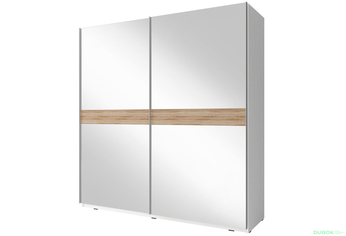 Skříň Mika V 200 bílý / vlnitý sonoma - Fotografie 1 Fotografie 1 - Skříň Mika V 200 bílý / vlnitý sonoma