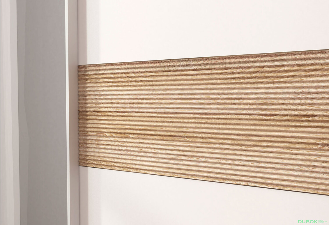 Skříň Mika V 200 bílý / vlnitý sonoma - Fotografie 4 Fotografie 4 - Skříň Mika V 200 bílý / vlnitý sonoma