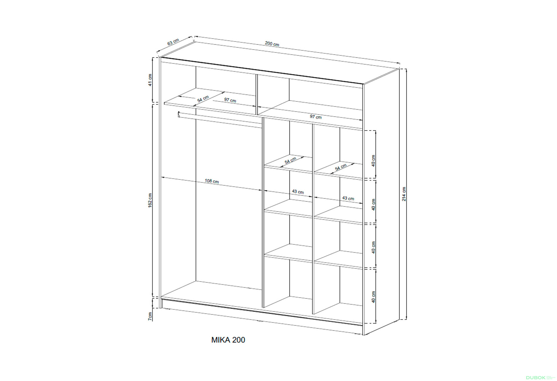 Skříň Mika V 200 bílý / vlnitý sonoma - Fotografie 5 Fotografie 5 - Skříň Mika V 200 bílý / vlnitý sonoma
