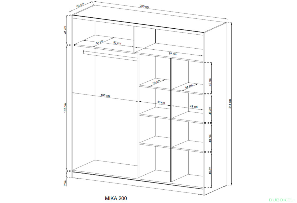 Skříň Mika V 200 bílý / vlnitý sonoma - Fotografie 5 Fotografie 5 - Skříň Mika V 200 bílý / vlnitý sonoma
