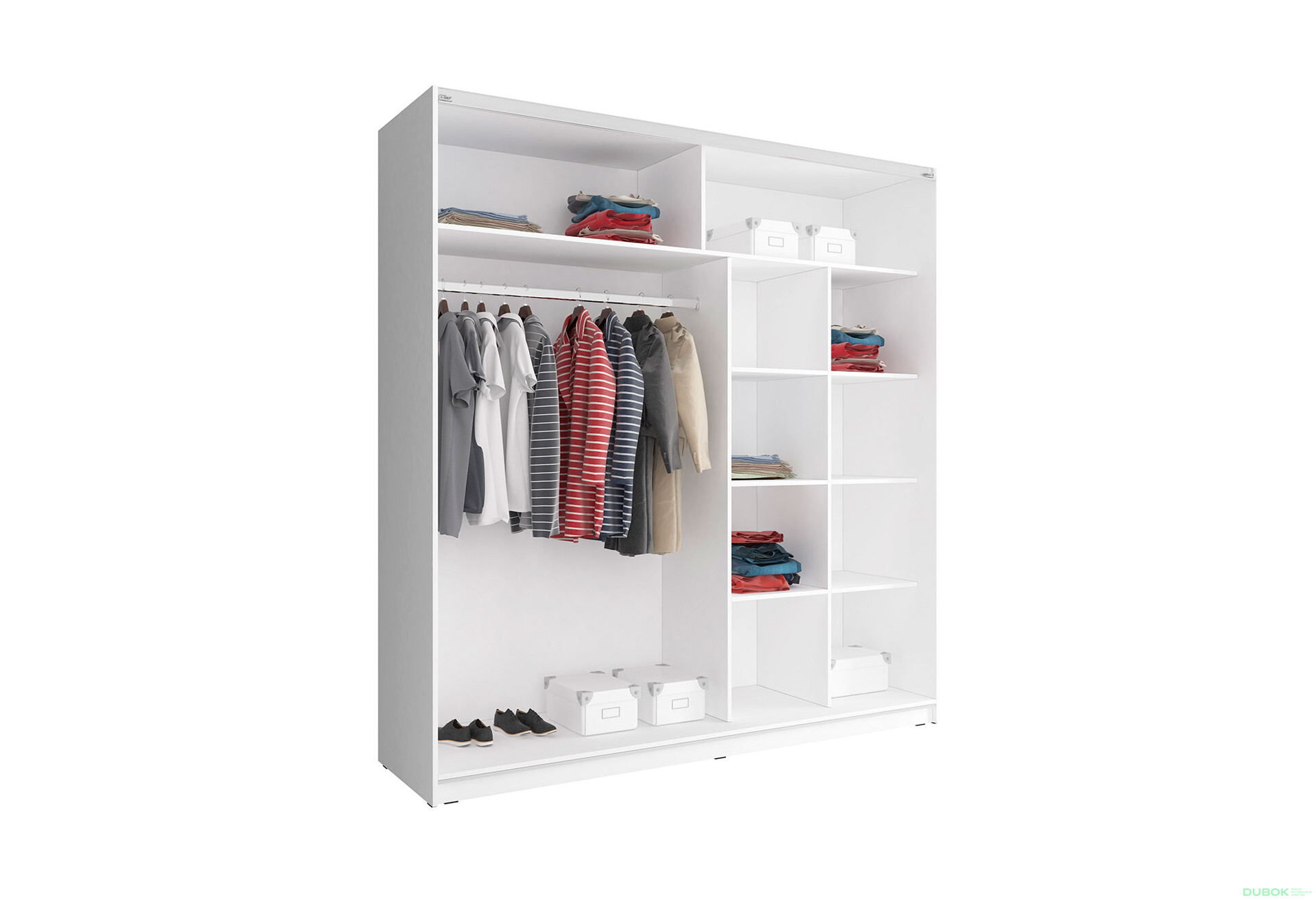 Skříň Mika V 200 bílý / vlnitý sonoma - Fotografie 2 Fotografie 2 - Skříň Mika V 200 bílý / vlnitý sonoma