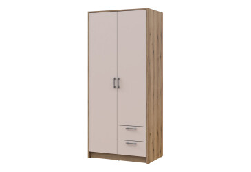 Skříň Rondi 2D dub artisan / kašmír 82x52x195