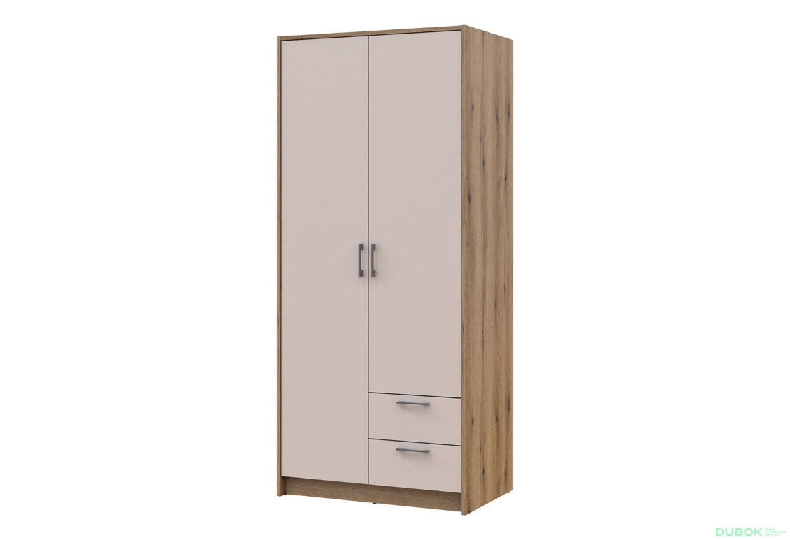 Skříň Rondi 2D dub artisan / kašmír 82x52x195 - Fotografie 1 Fotografie 1 - Skříň Rondi 2D dub artisan / kašmír 82x52x195