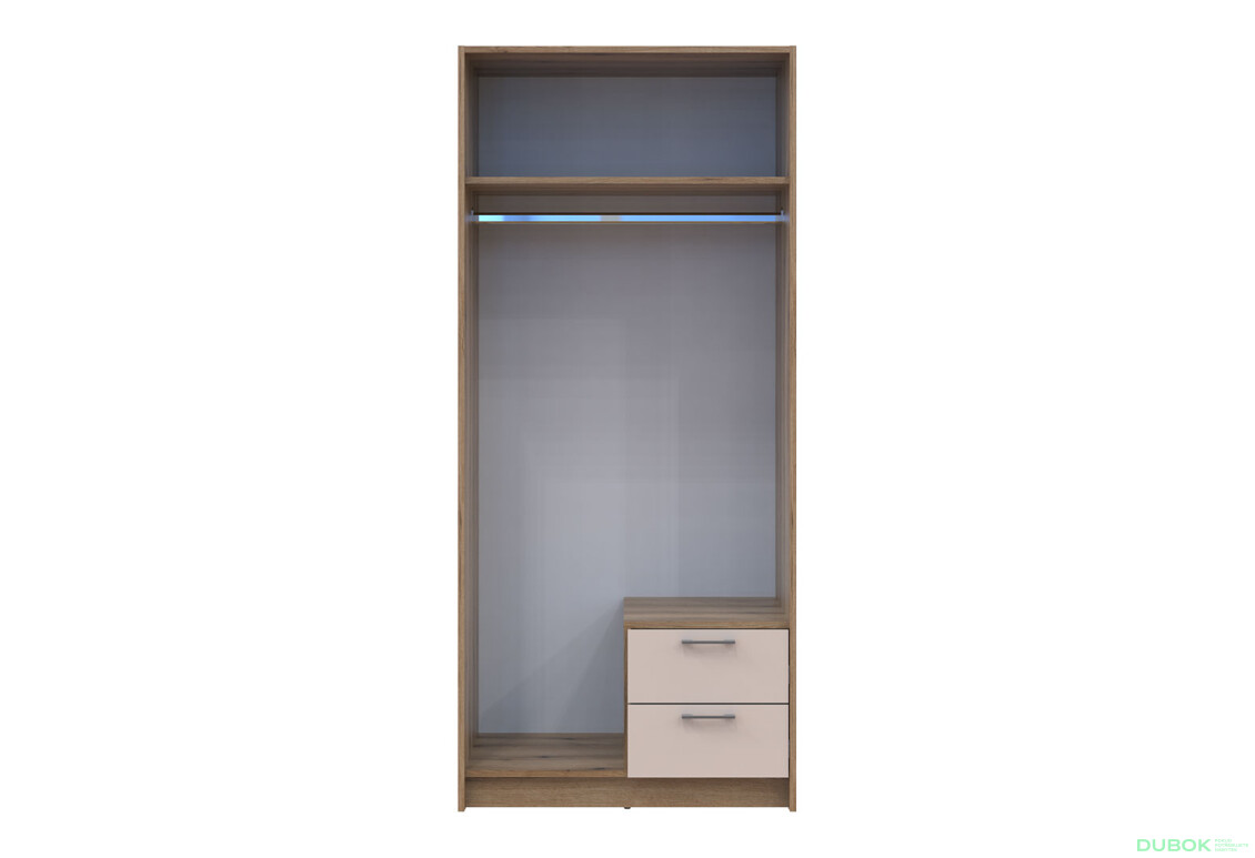 Skříň Rondi 2D dub artisan / kašmír 82x52x195