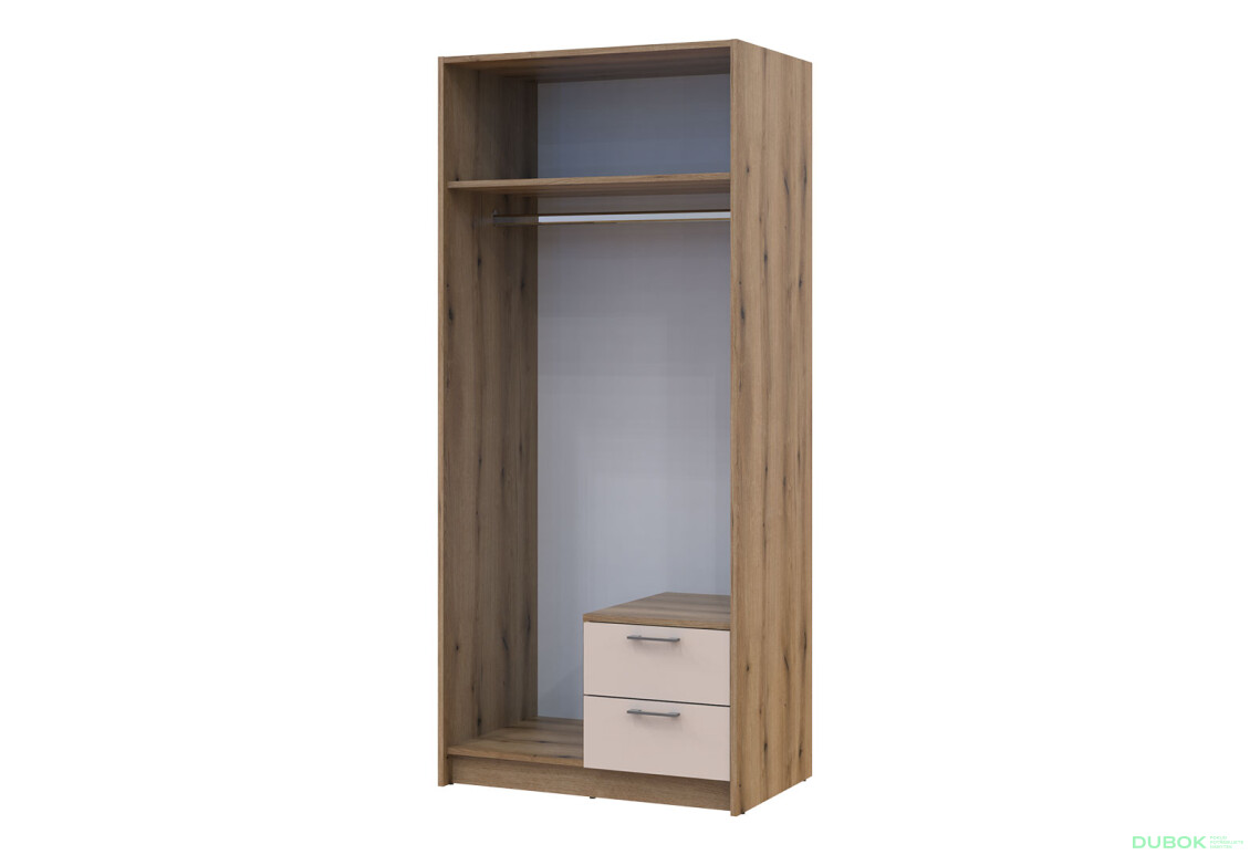 Skříň Rondi 2D dub artisan / kašmír 82x52x195 - Fotografie 6 Fotografie 6 - Skříň Rondi 2D dub artisan / kašmír 82x52x195