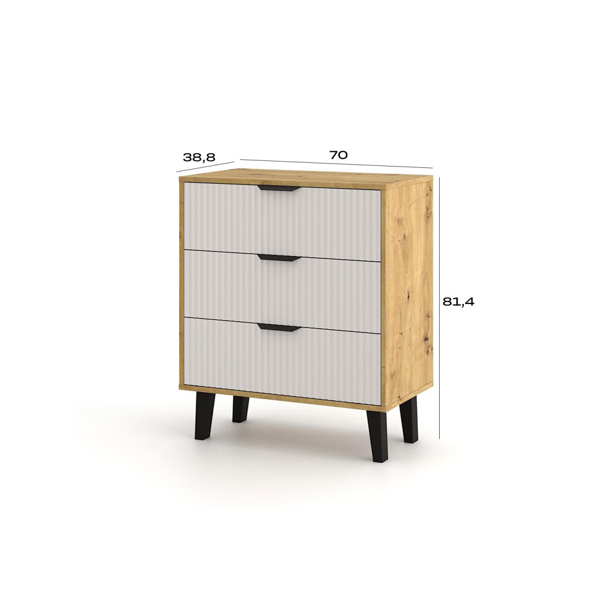 Komoda Borg Duo 3Š dub artisan / kašmír (obrázek 4)