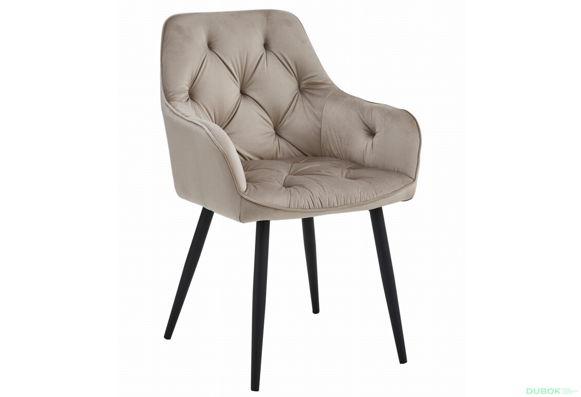 Židle JORK - tmavě béžový samet / černé nohy x 1 - Fotografie 1 Fotografie 1 - Židle JORK - tmavě béžový samet / černé nohy x 1