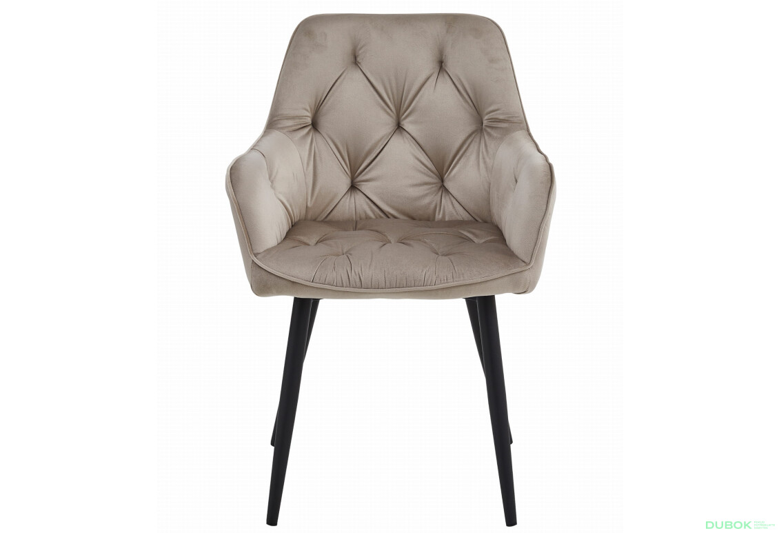 Židle JORK - tmavě béžový samet / černé nohy x 1 - Fotografie 2 Fotografie 2 - Židle JORK - tmavě béžový samet / černé nohy x 1