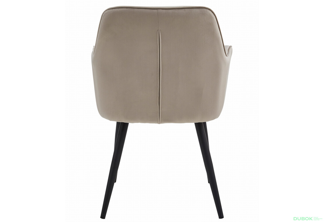 Židle JORK - tmavě béžový samet / černé nohy x 1 - Fotografie 4 Fotografie 4 - Židle JORK - tmavě béžový samet / černé nohy x 1