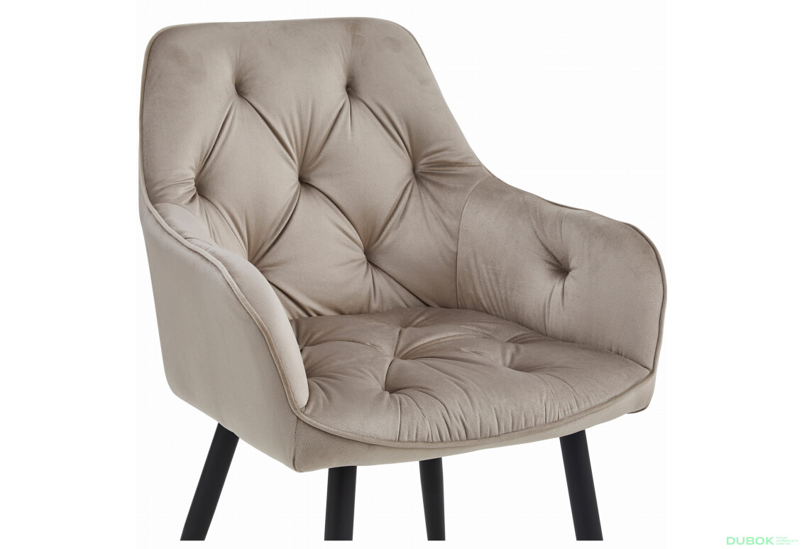Židle JORK - tmavě béžový samet / černé nohy x 1 - Fotografie 5 Fotografie 5 - Židle JORK - tmavě béžový samet / černé nohy x 1