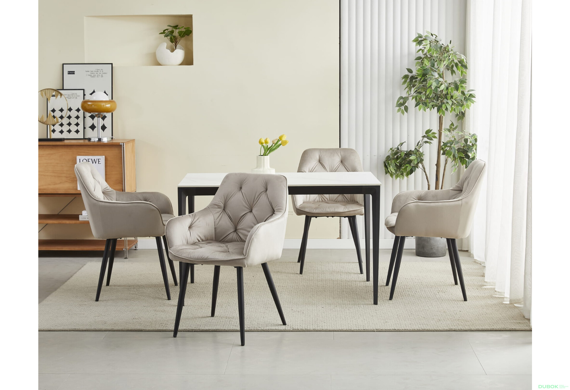 Židle JORK - tmavě béžový samet / černé nohy x 1 - Fotografie 8 Fotografie 8 - Židle JORK - tmavě béžový samet / černé nohy x 1