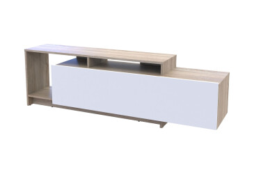 TV stolek U2 dub sonoma / bílý dřevotříska 160x38x48