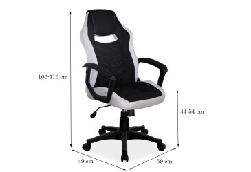 Otočné křeslo Camaro černý / šedý