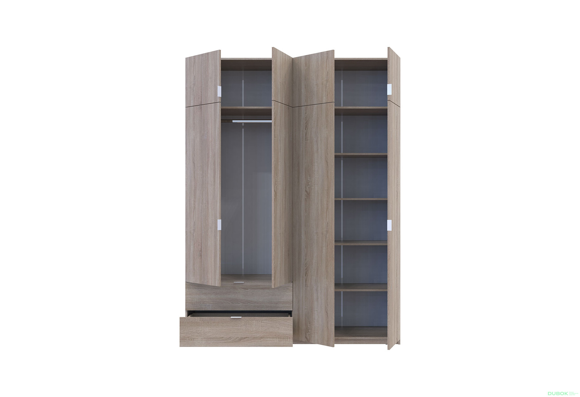 Skříň čtyřdveřová Lukas 180x50x240 cm dub sonoma - Fotografie 5 Fotografie 5 - Skříň čtyřdveřová Lukas 180x50x240 cm dub sonoma