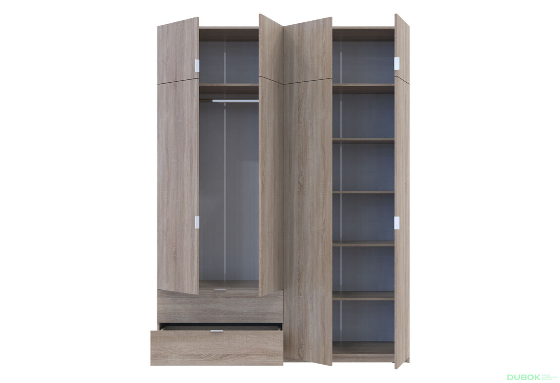 Skříň čtyřdveřová Lukas 180x50x240 cm dub sonoma - Fotografie 5 Fotografie 5 - Skříň čtyřdveřová Lukas 180x50x240 cm dub sonoma