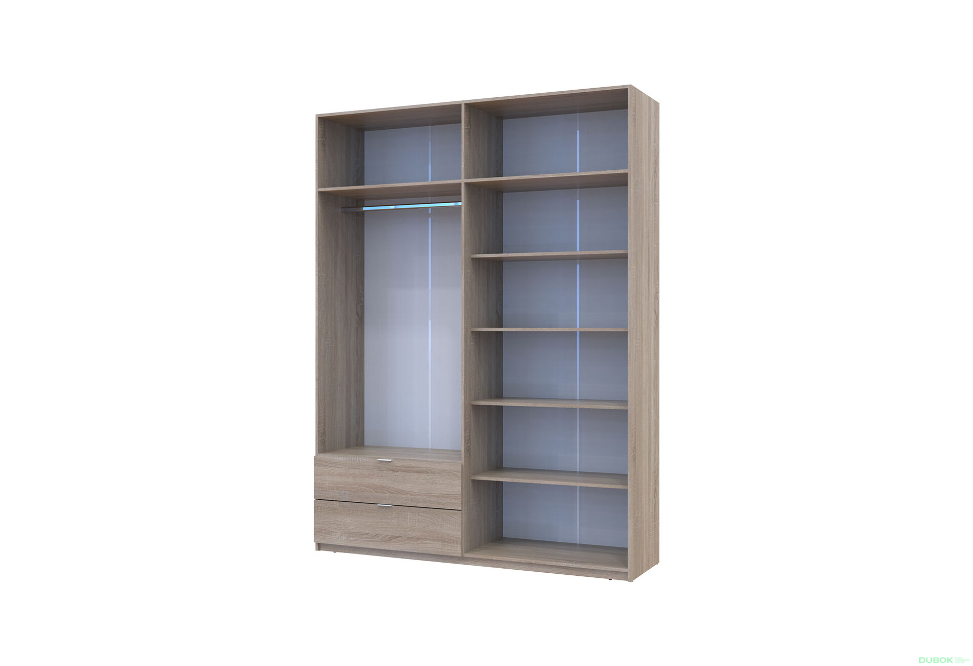 Skříň čtyřdveřová Lukas 180x50x240 cm dub sonoma - Fotografie 6 Fotografie 6 - Skříň čtyřdveřová Lukas 180x50x240 cm dub sonoma