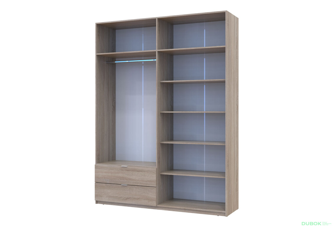 Skříň čtyřdveřová Lukas 180x50x240 cm dub sonoma - Fotografie 6 Fotografie 6 - Skříň čtyřdveřová Lukas 180x50x240 cm dub sonoma