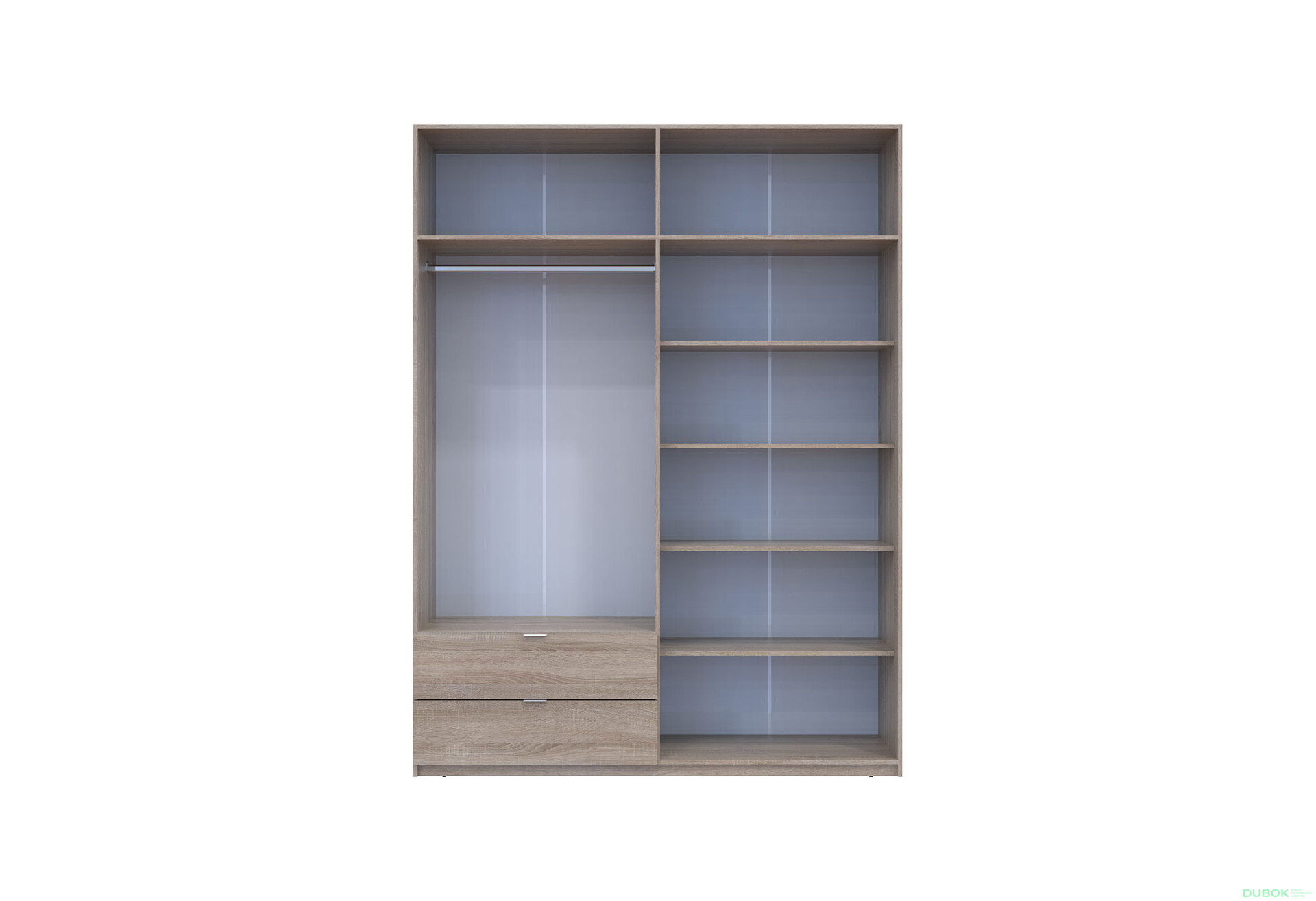 Skříň čtyřdveřová Lukas 180x50x240 cm dub sonoma - Fotografie 7 Fotografie 7 - Skříň čtyřdveřová Lukas 180x50x240 cm dub sonoma