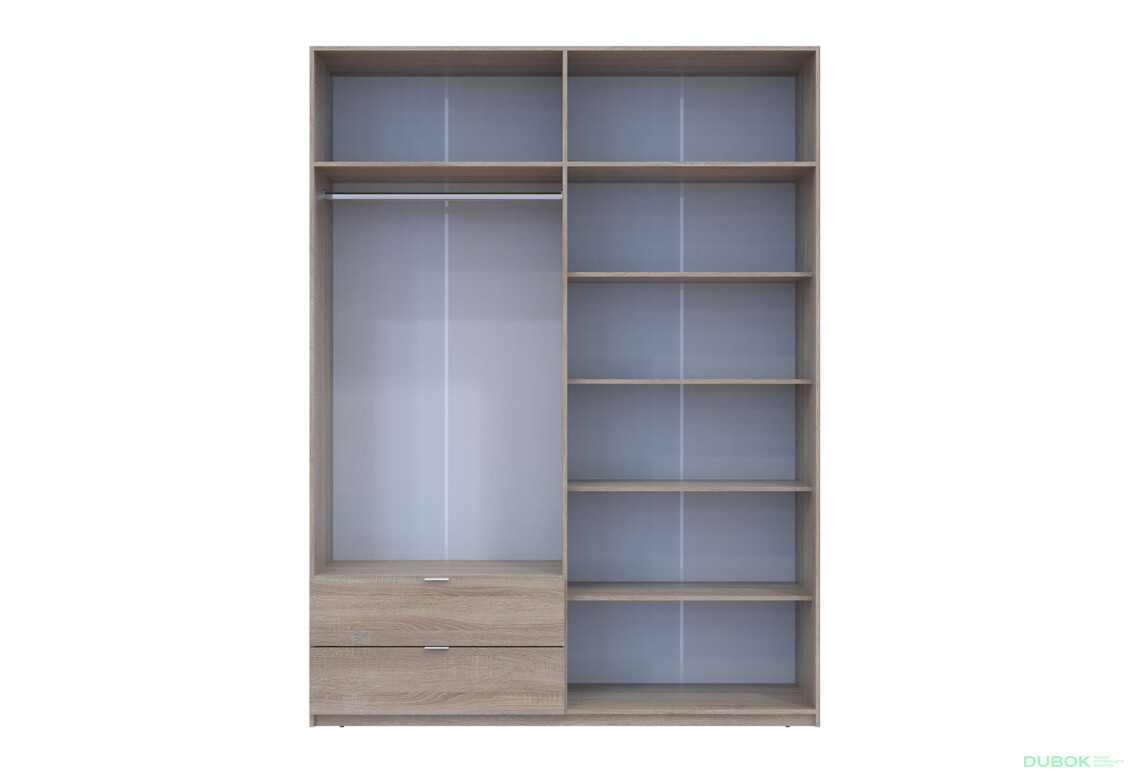 Skříň čtyřdveřová Lukas 180x50x240 cm dub sonoma - Fotografie 7 Fotografie 7 - Skříň čtyřdveřová Lukas 180x50x240 cm dub sonoma