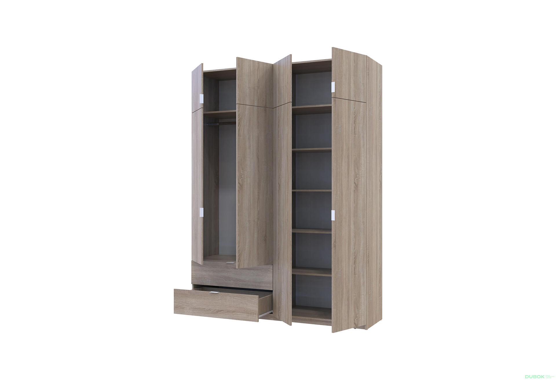 Skříň čtyřdveřová Lukas 180x50x240 cm dub sonoma - Fotografie 8 Fotografie 8 - Skříň čtyřdveřová Lukas 180x50x240 cm dub sonoma