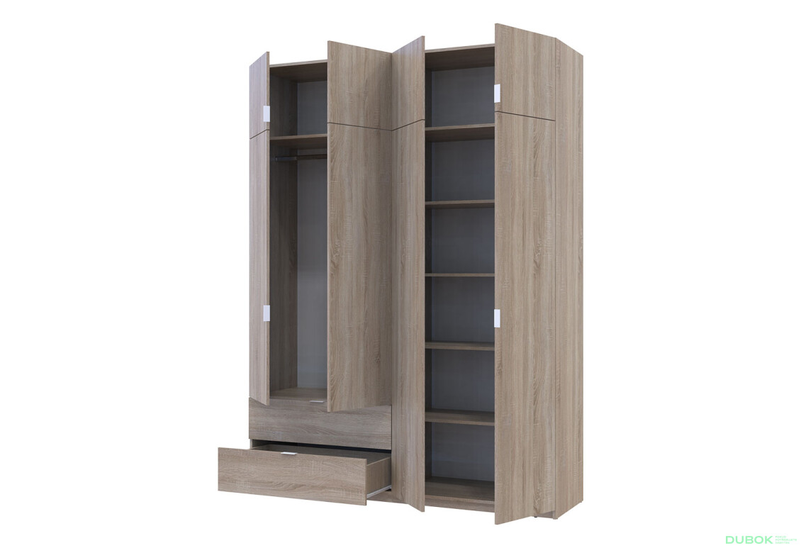 Skříň čtyřdveřová Lukas 180x50x240 cm dub sonoma - Fotografie 8 Fotografie 8 - Skříň čtyřdveřová Lukas 180x50x240 cm dub sonoma