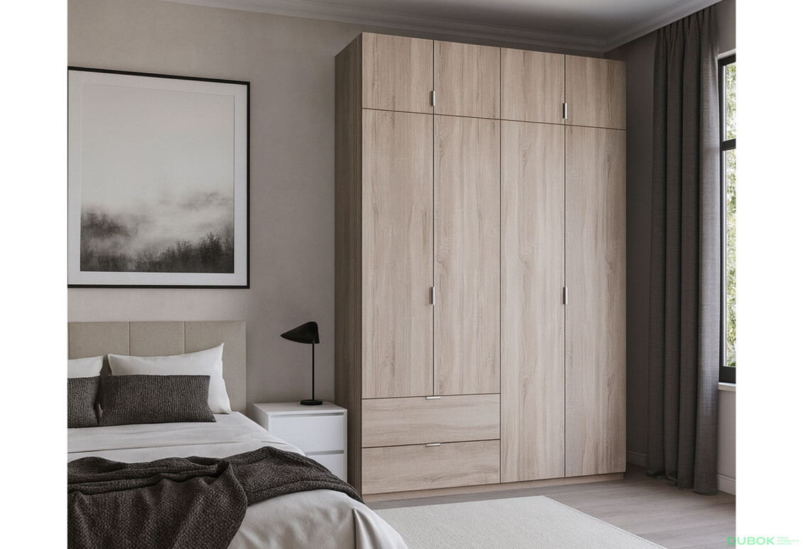 Skříň čtyřdveřová Lukas 180x50x240 cm dub sonoma - Fotografie 2 Fotografie 2 - Skříň čtyřdveřová Lukas 180x50x240 cm dub sonoma