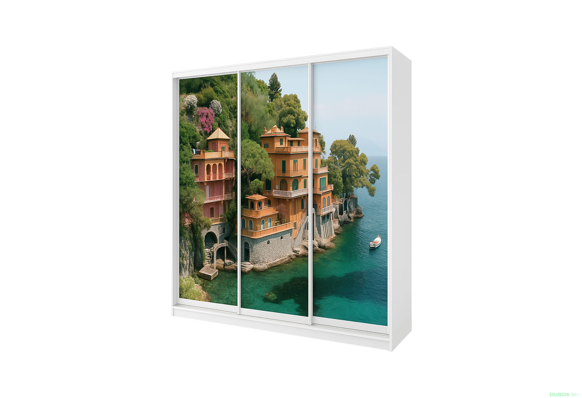Fotografie 1 - Skříň Rim-Veneziano 3D 1.8 m bílá s fasádami fototisk F23LSR