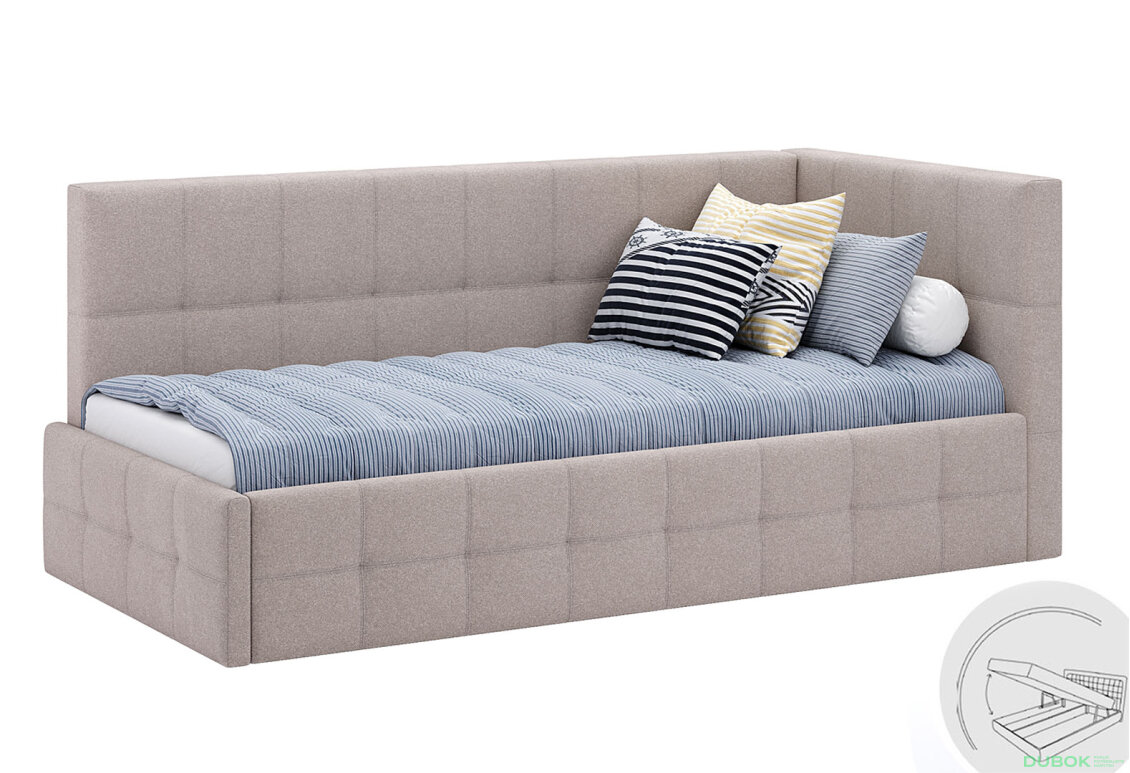 Fotografie 2 - Měkká postel Kelly 0.9 Zvedací s rámem